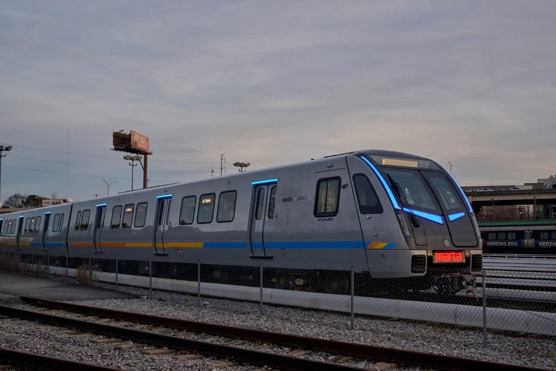 Commercial rail car with tinted windows